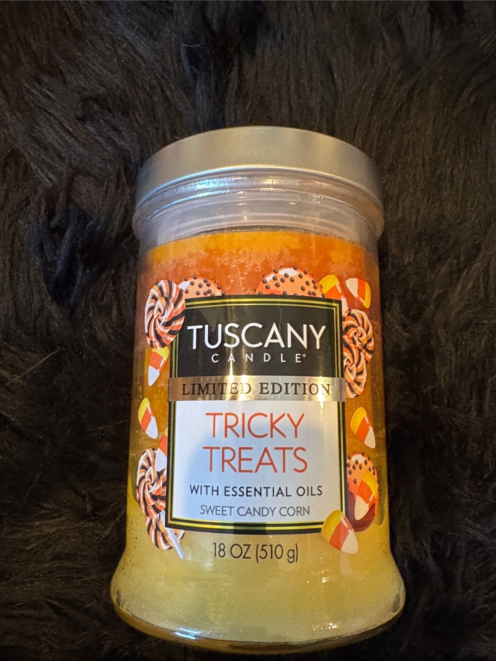 Tuscany Tricky Treats Scented Candle - Orange & Yellow